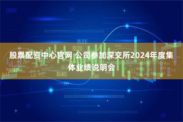 股票配资中心官网 公司参加深交所2024年度集体业绩说明会